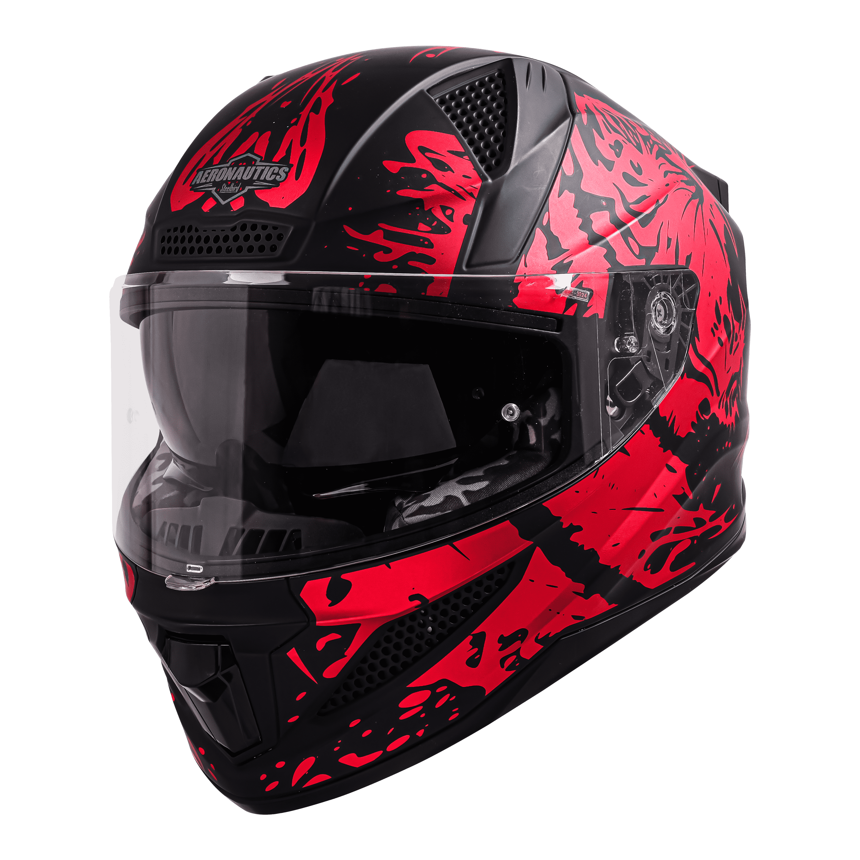 SBH-25 ISS TIGER GLOSSY BLACK WITH CHROME RED